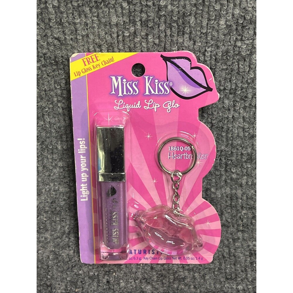 Naturistics Miss Kiss 1861Q-05 Liquid Lip Glo-Heartbreaker +Lip Gloss Key Chain.